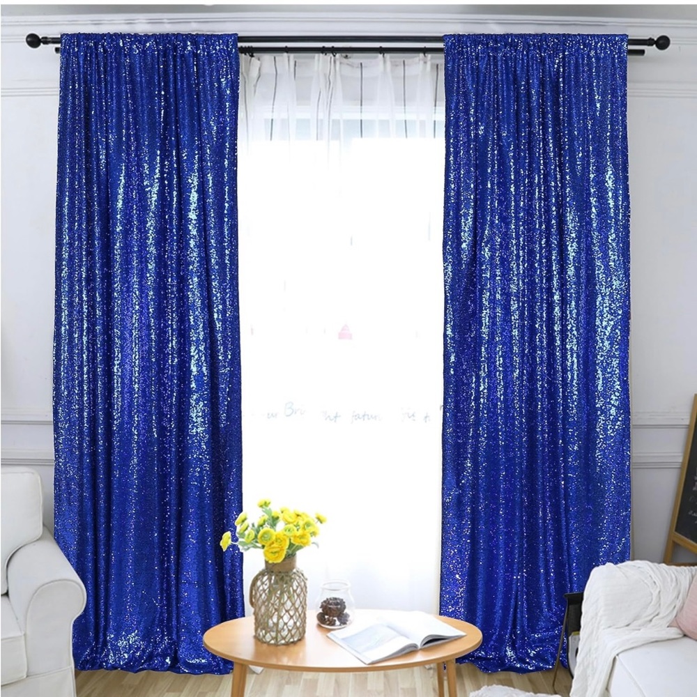 NWT 4 Sequins Blue Backdrops